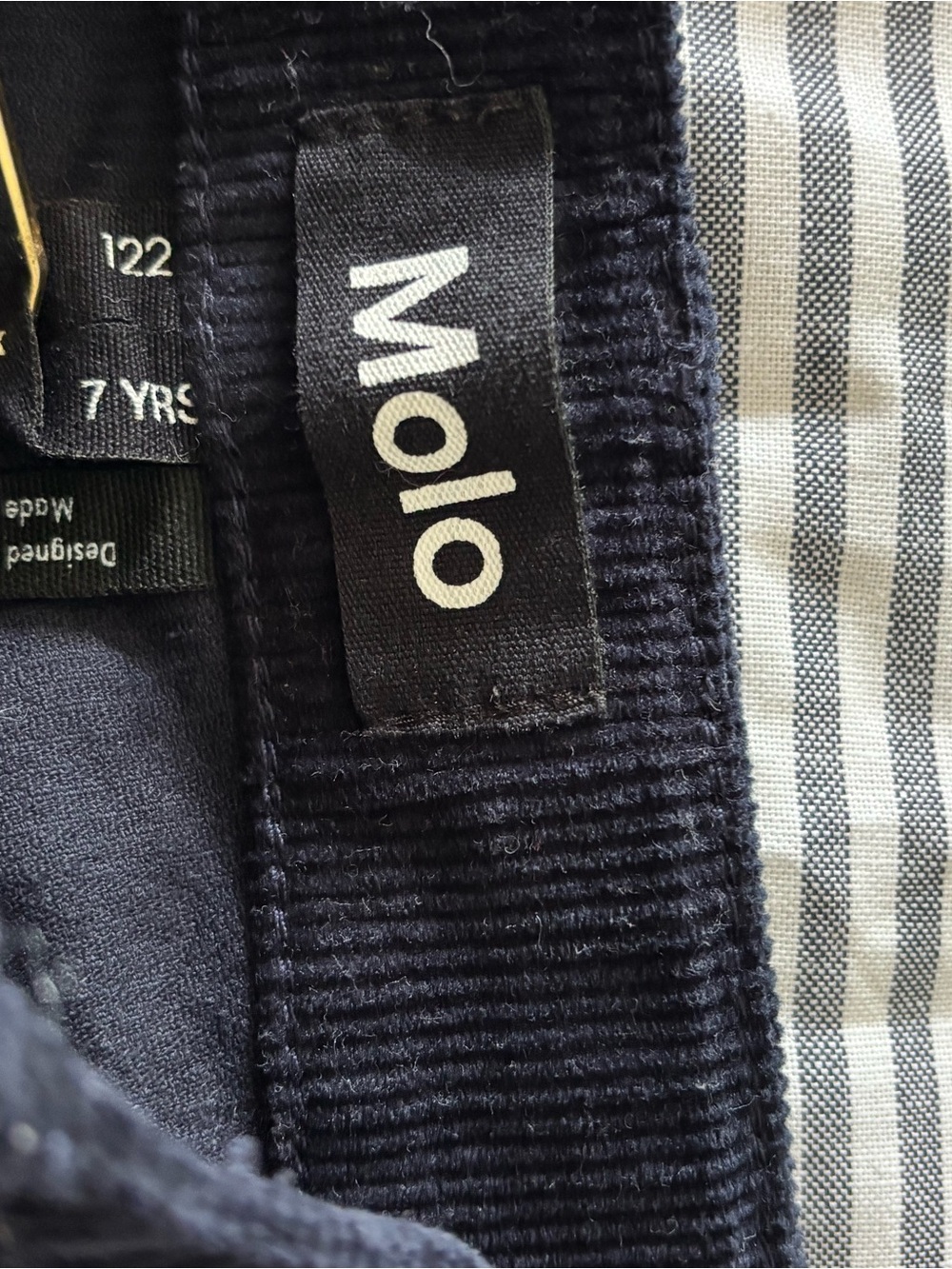 Molo Dark Navy Corduroy Straight-Leg Jeans